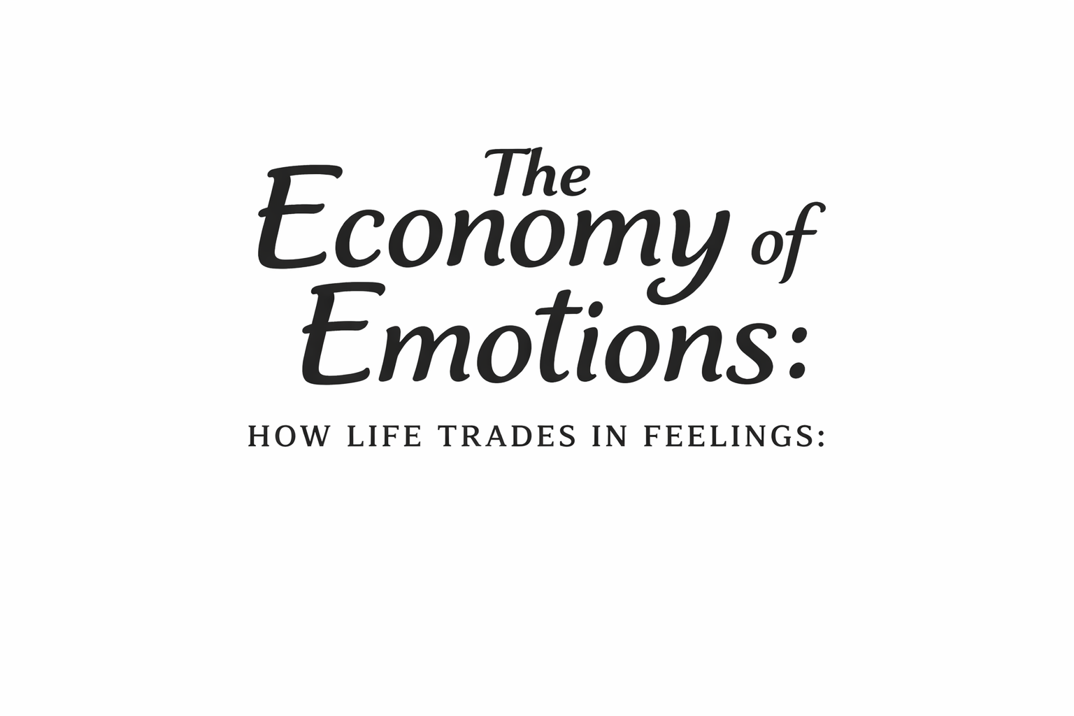 The Economy of Emotions: How life Trades in Feelings